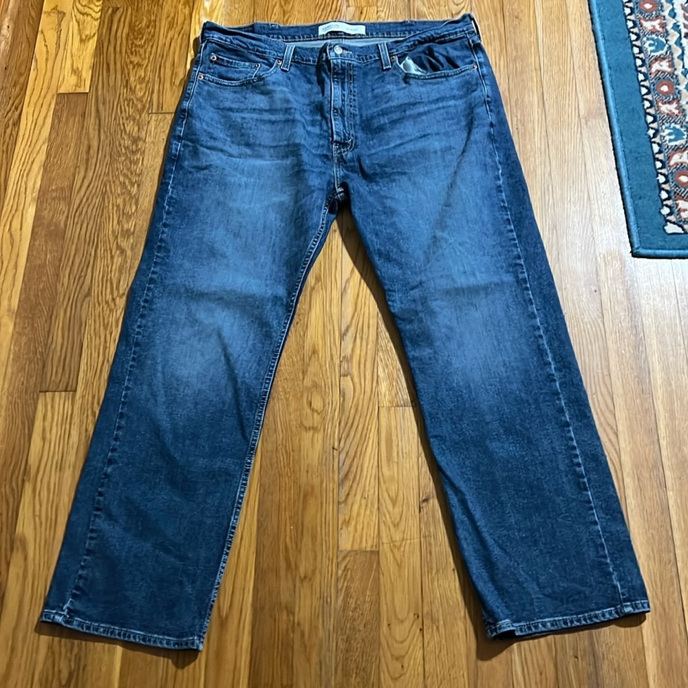 Signature by Levi Strauss Men's Relaxed Jeans - Dark Blue Denim